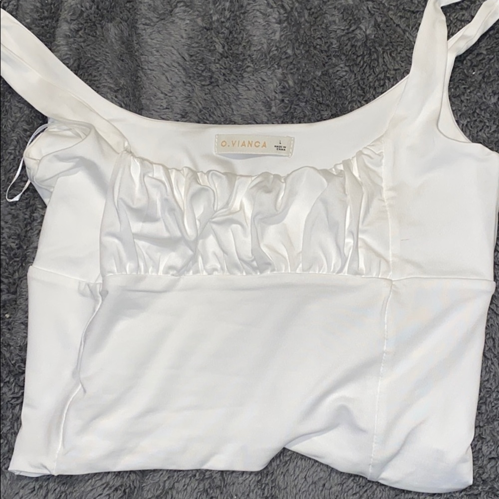 Crop top with ruffles